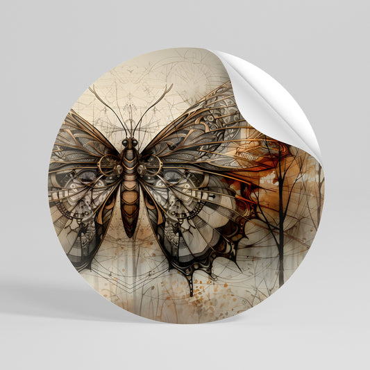 MECHANICAL BEAUTY UNVEILED Rund väggdekal