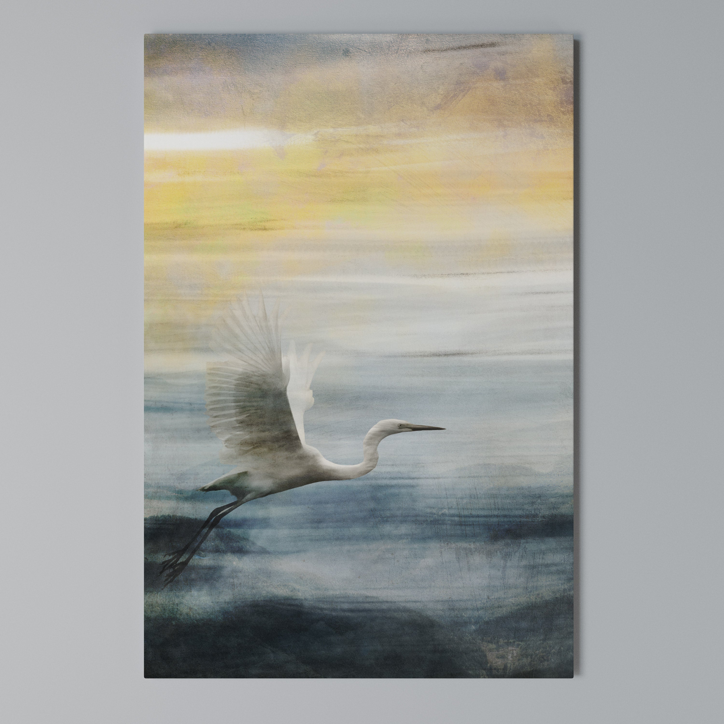 HERON IN FLY Quadro em tela vertical