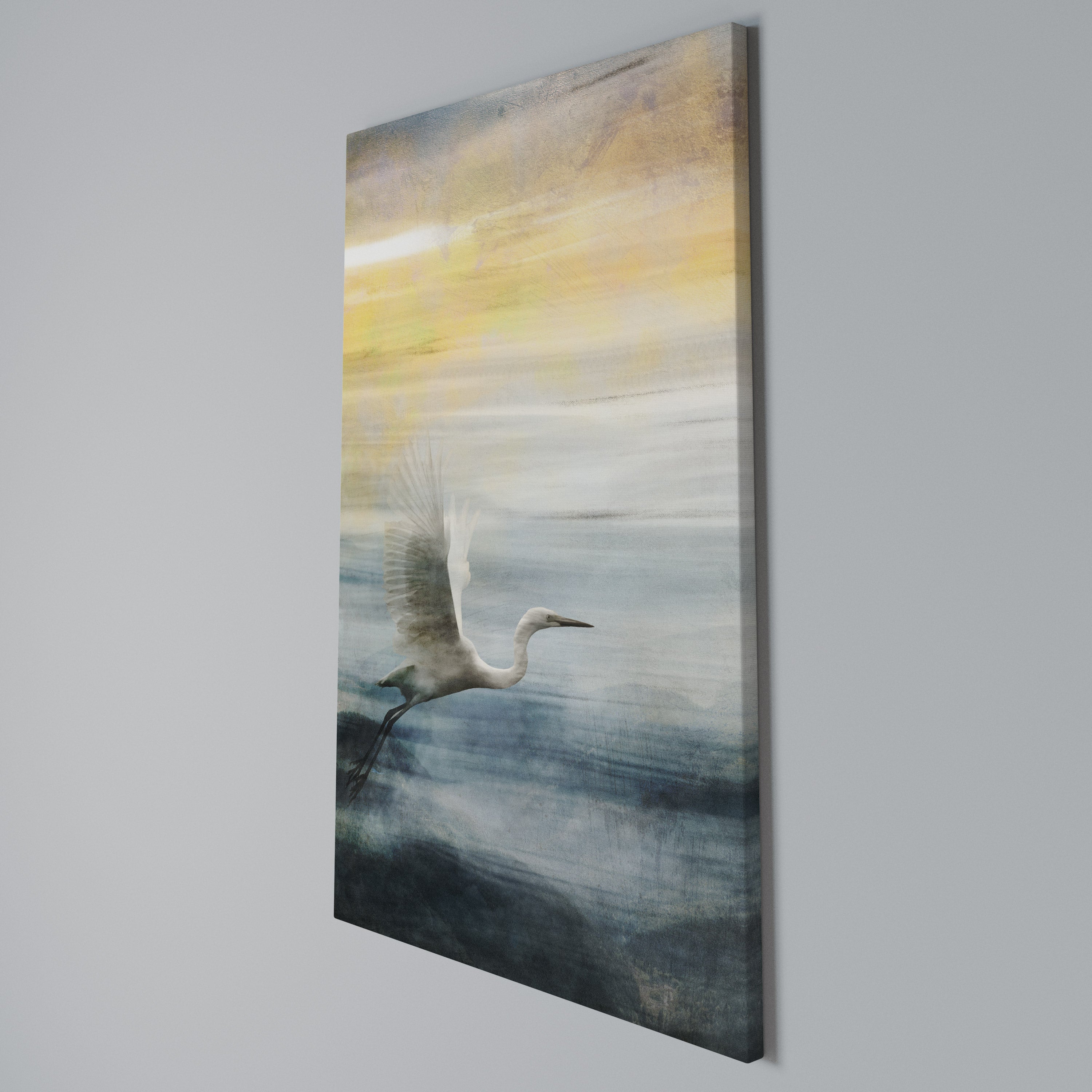 HERON IN FLY Quadro em tela vertical
