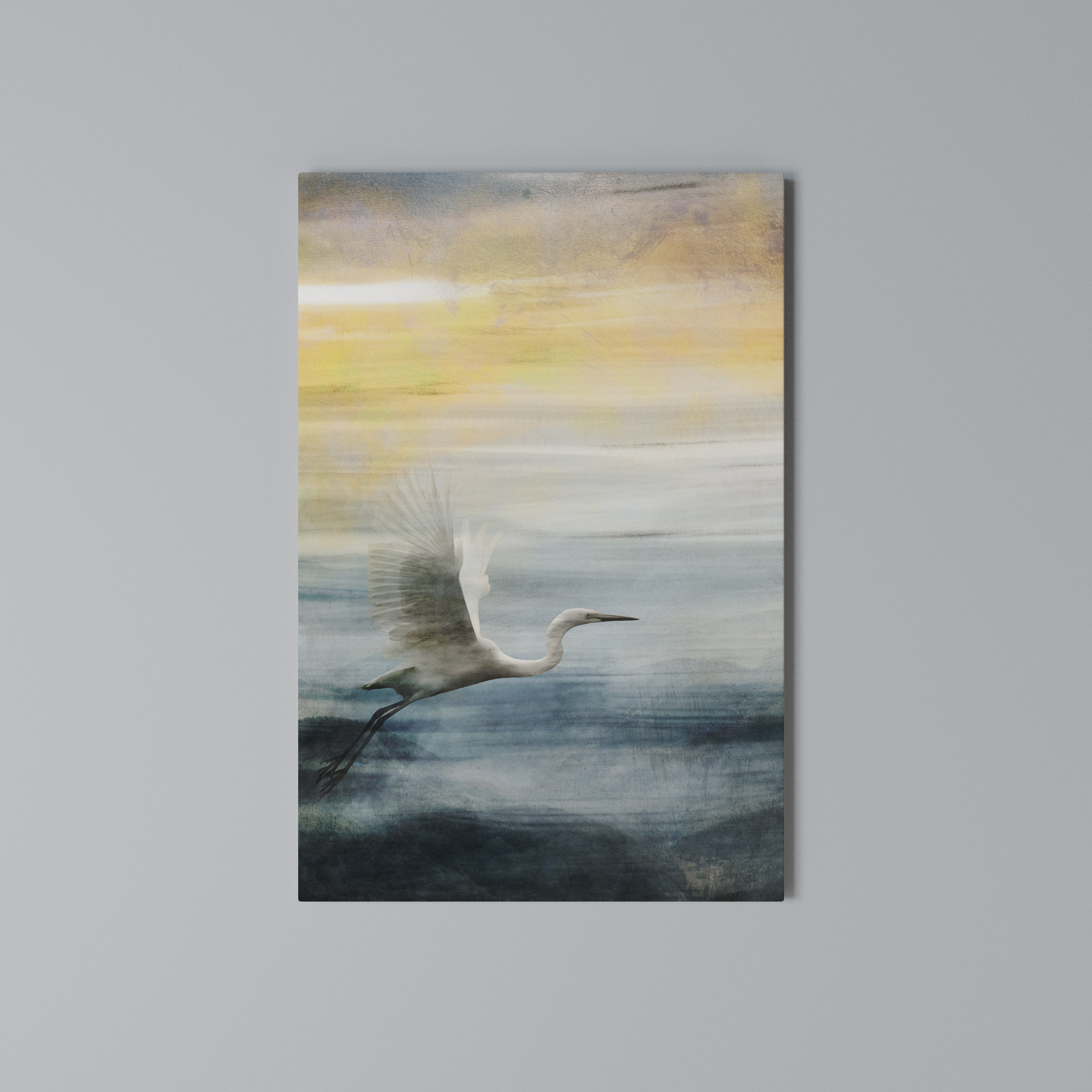 HERON IN FLY Quadro em tela vertical