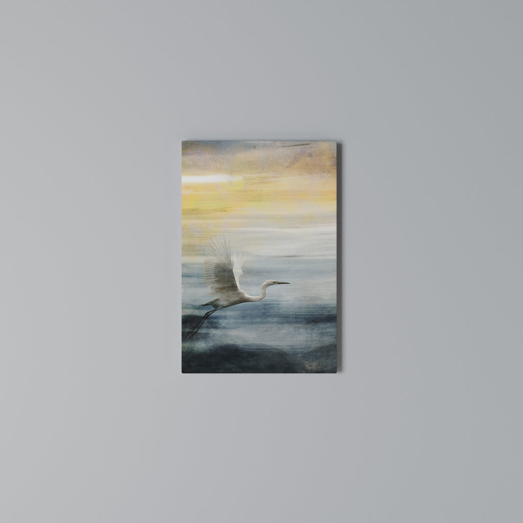 HERON IN FLY Vertical Canvas Print