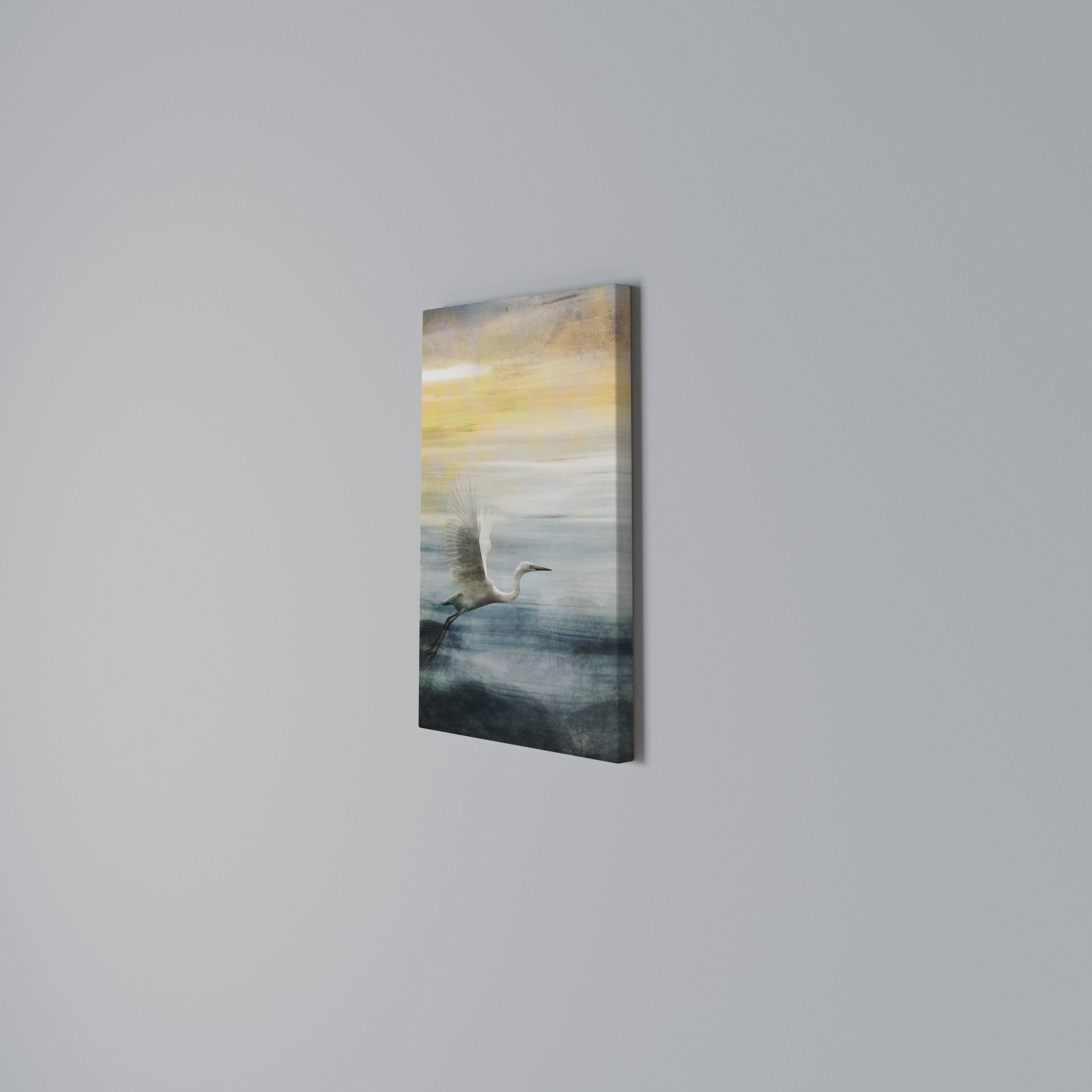 HERON IN FLY Quadro em tela vertical