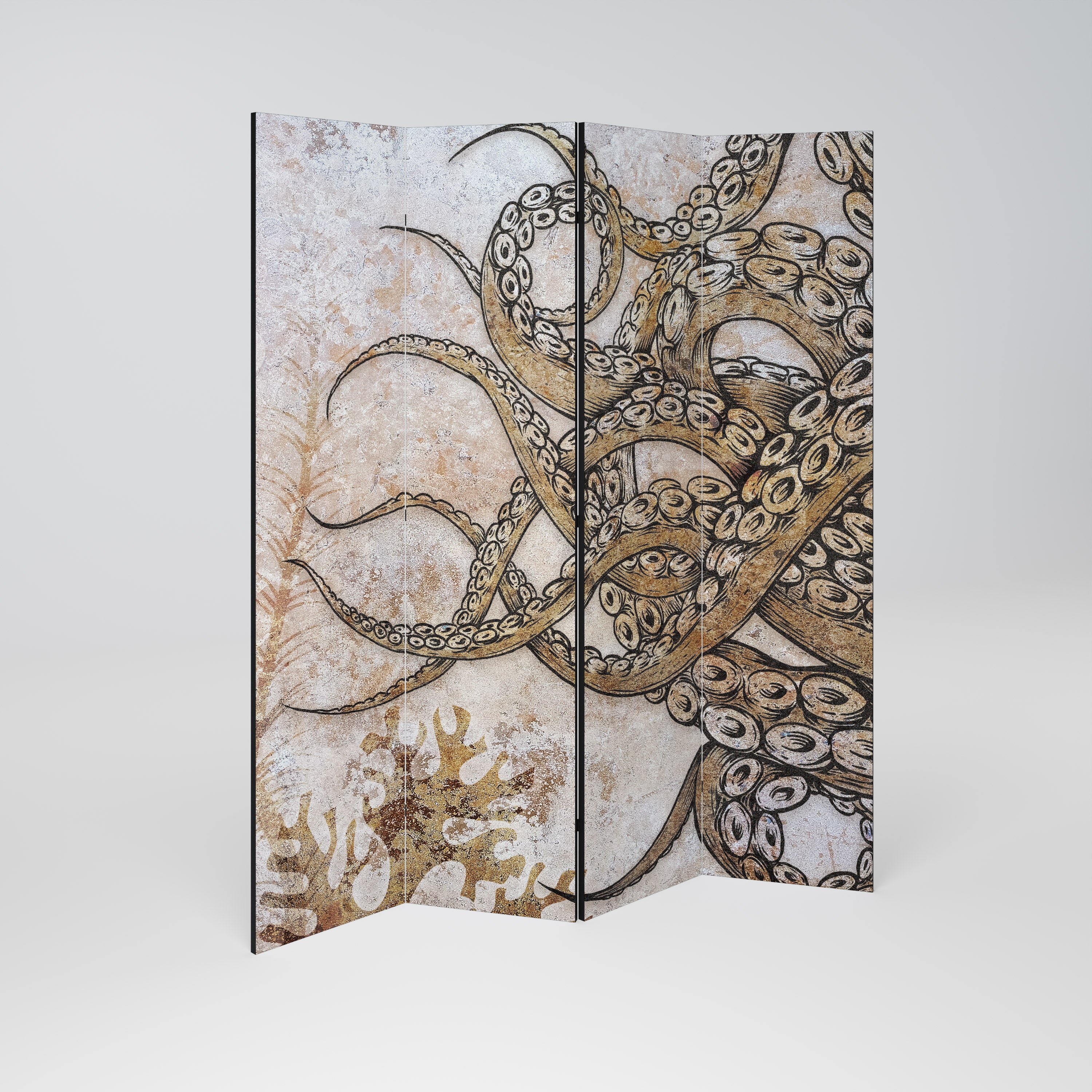 ECHOES OF ATLANTIS 4-Panel Room Divider