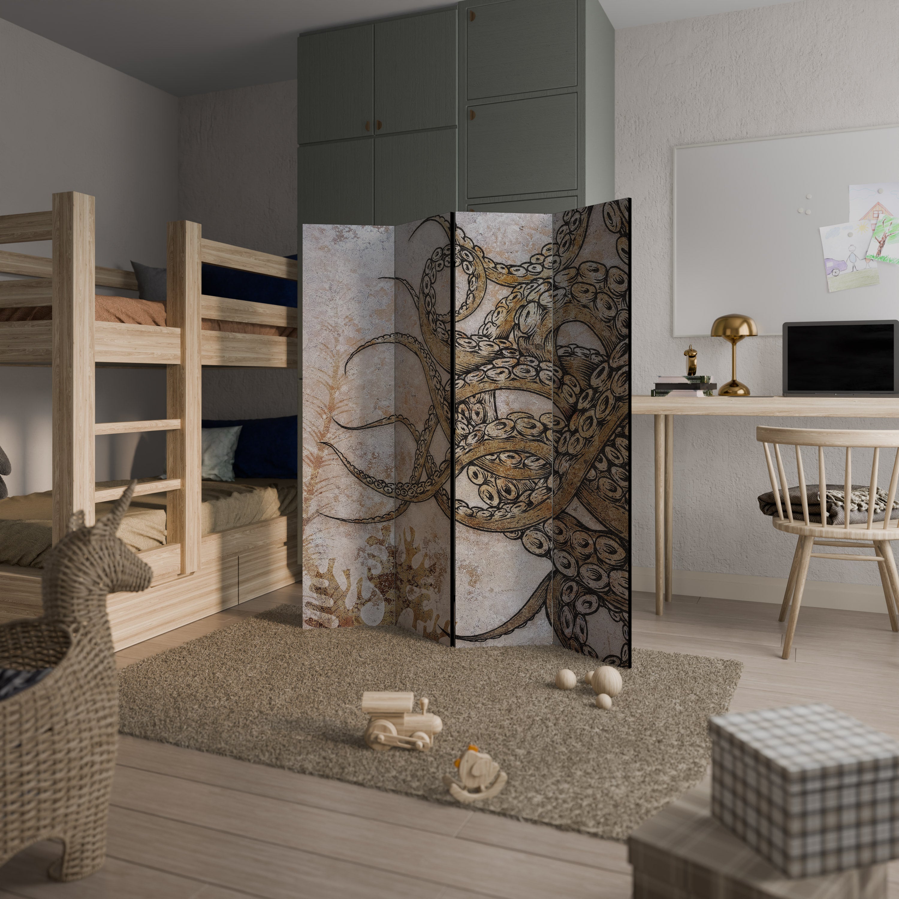 ECHOES OF ATLANTIS 4-Panel Room Divider