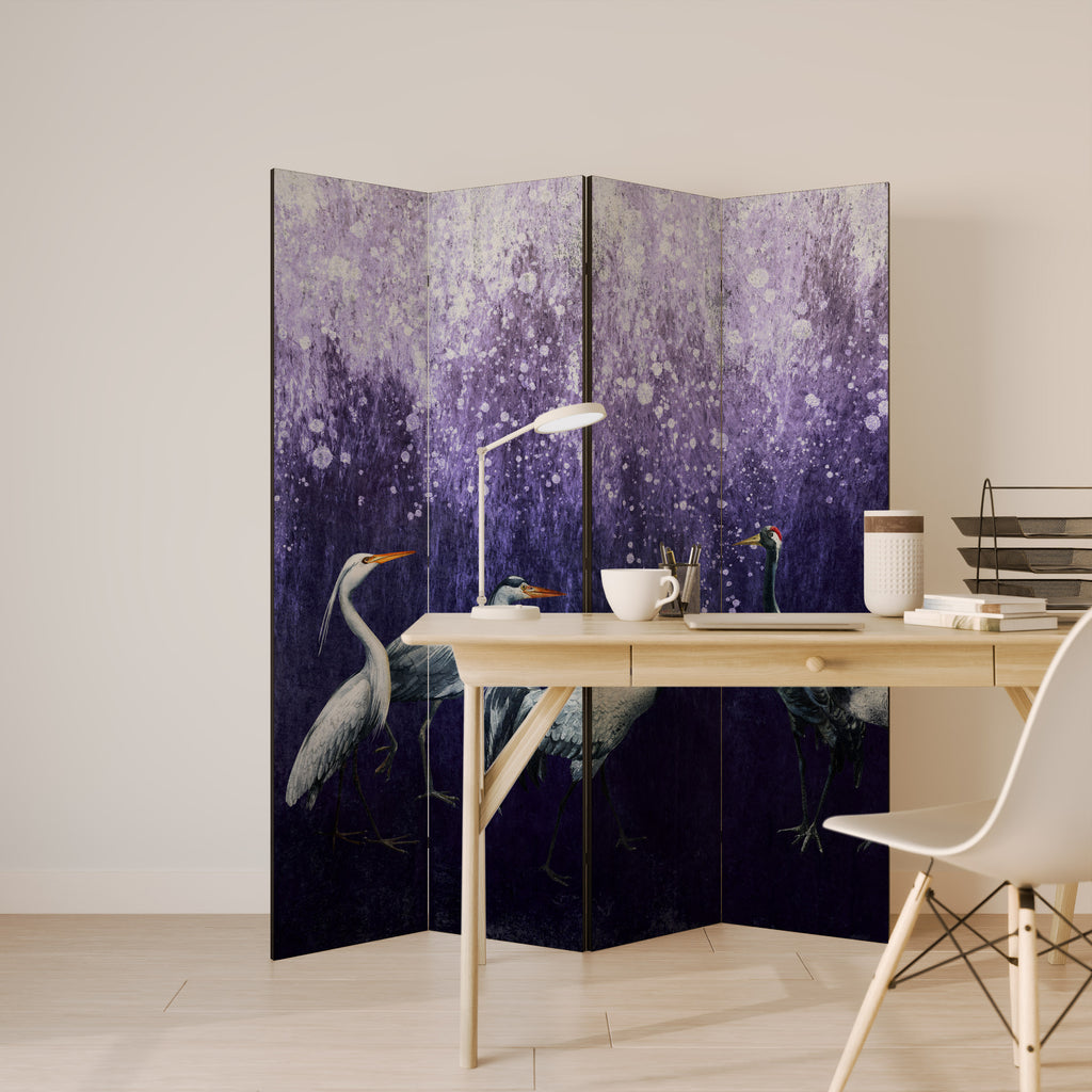 MYSTICAL CRANE GATHERING 4-teiliger Paravent
