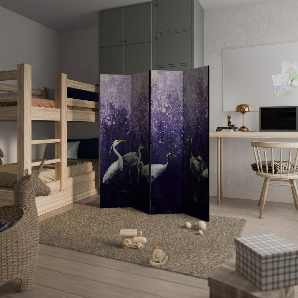 MYSTICAL CRANE GATHERING 4-teiliger Paravent