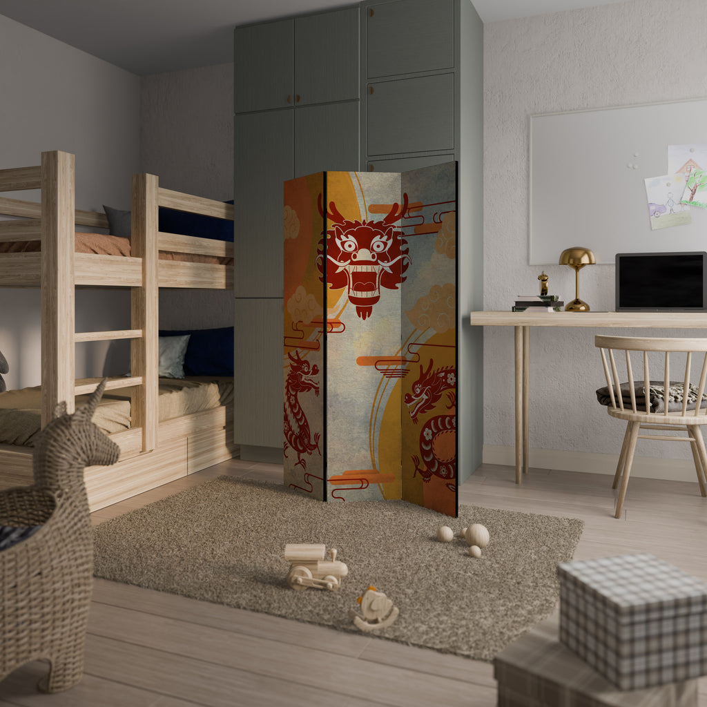 MYSTICAL DRAGON 3-Panel Room Divider