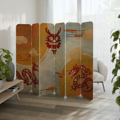 MYSTICAL DRAGON 6-Panel Plywood Room Divider