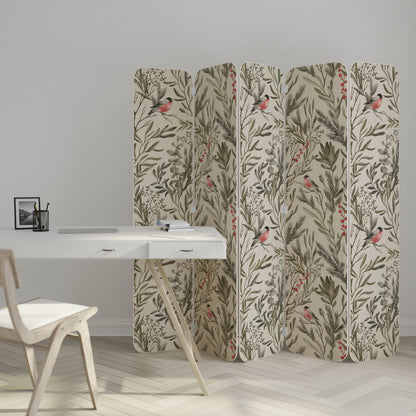 BULLFINCH SONG 5-Panel Plywood Room Divider