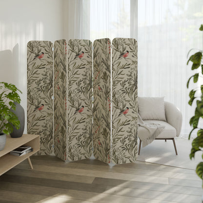 BULLFINCH SONG 5-Panel Plywood Room Divider