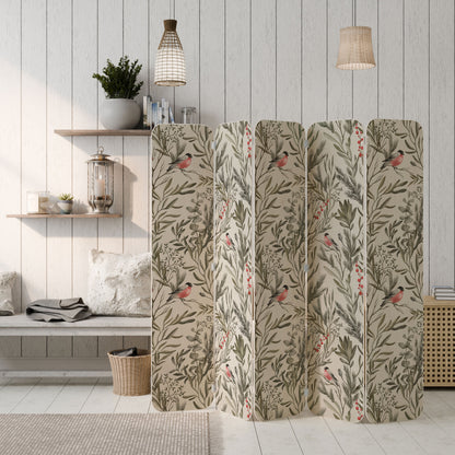 BULLFINCH SONG 5-Panel Plywood Room Divider