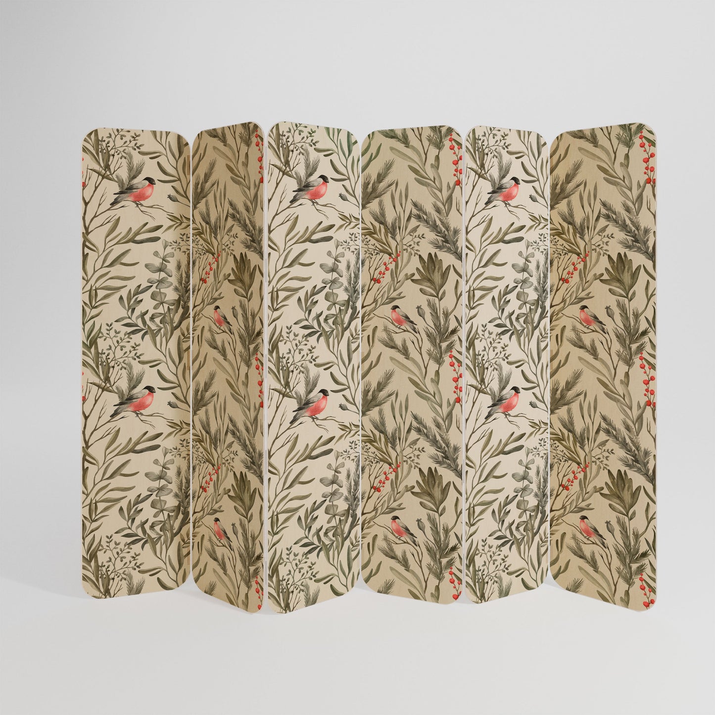 BULLFINCH SONG 6-Panel Plywood Room Divider