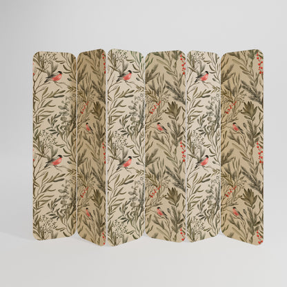 BULLFINCH SONG 6-Panel Plywood Room Divider