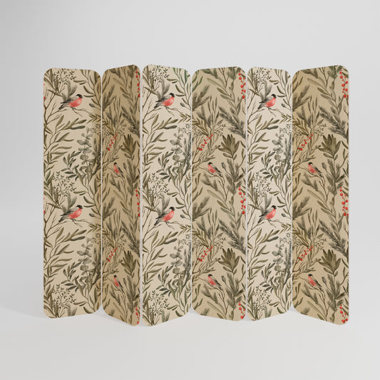 BULLFINCH SONG 6-Panel Plywood Room Divider