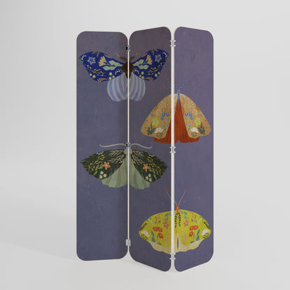 MOTH INTO THE FLAME 3-Panel Plywood Room Divider