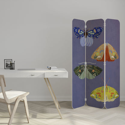 MOTH INTO THE FLAME 3-Panel Plywood Room Divider