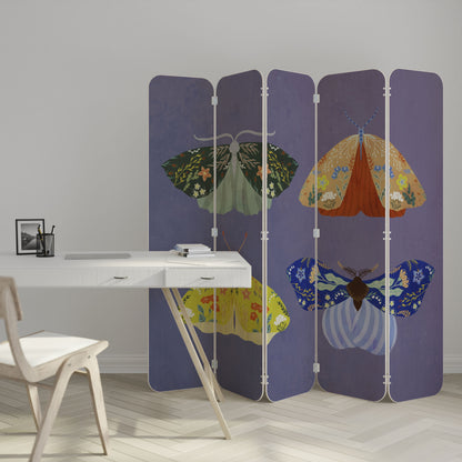 MOTH INTO THE FLAME 5-Panel Plywood Room Divider