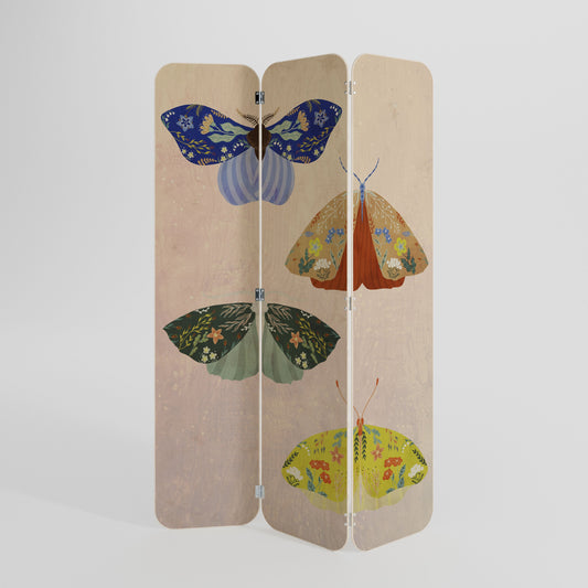 MOTH INTO THE LIGHT 3-Panel Plywood Room Divider