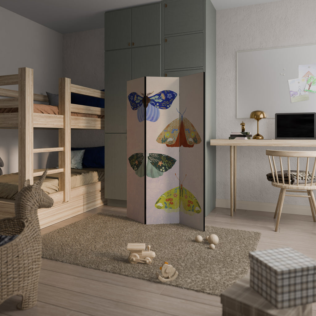MOTH INTO THE LIGHT 3-Panel Room Divider