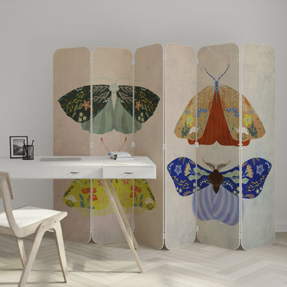 MOTH INTO THE LIGHT 6-Panel Plywood Room Divider