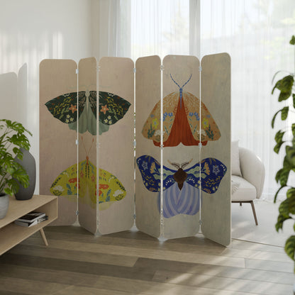 MOTH INTO THE LIGHT 6-Panel Plywood Room Divider