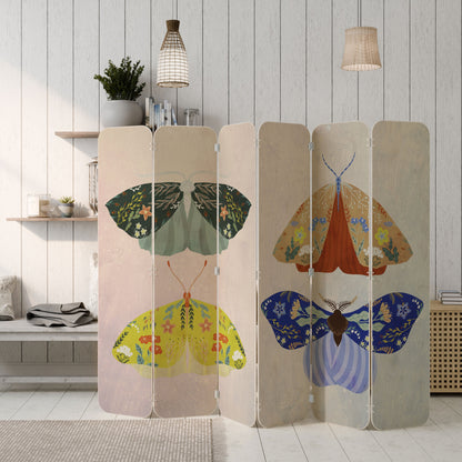 MOTH INTO THE LIGHT 6-Panel Plywood Room Divider