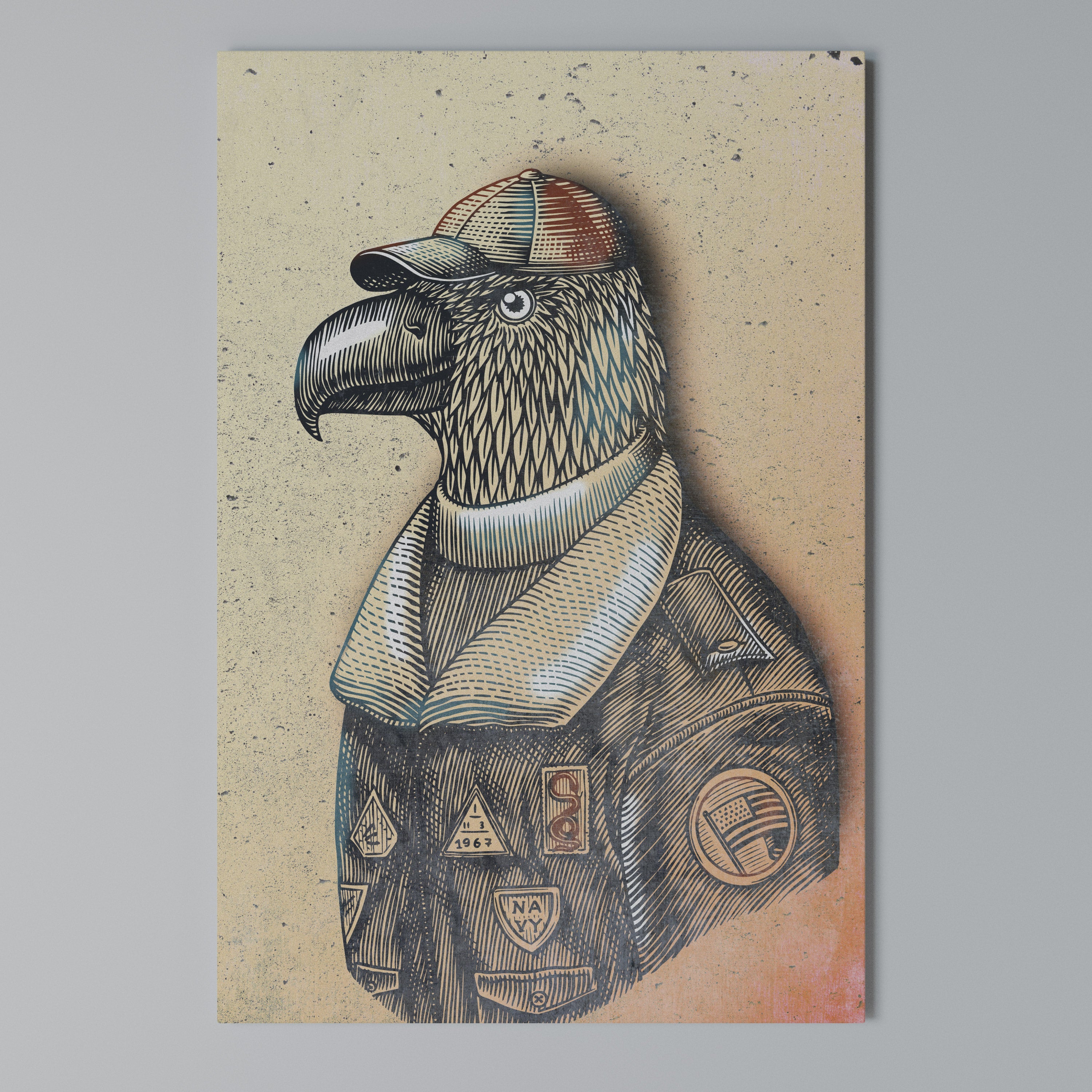 FEATHERED FASHIONISTA Vertical Canvas Print