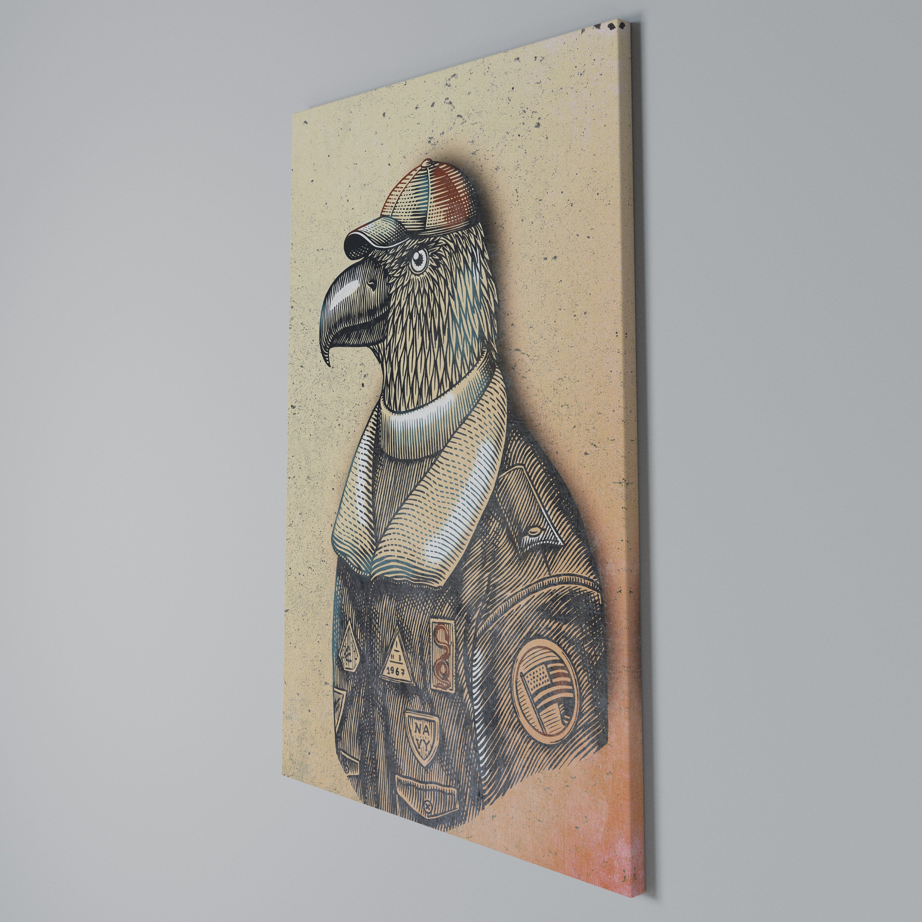FEATHERED FASHIONISTA Vertical Canvas Print