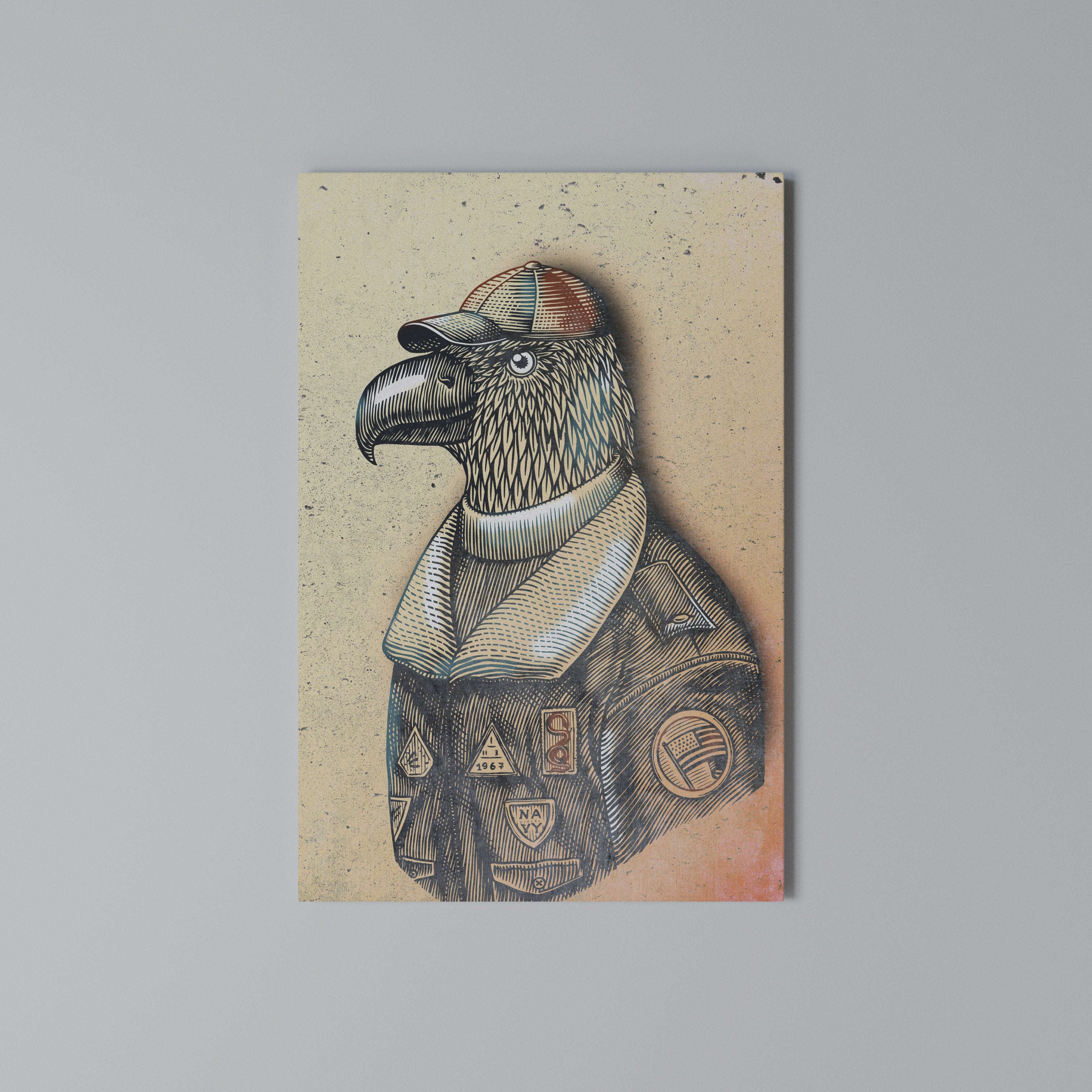 FEATHERED FASHIONISTA Vertical Canvas Print