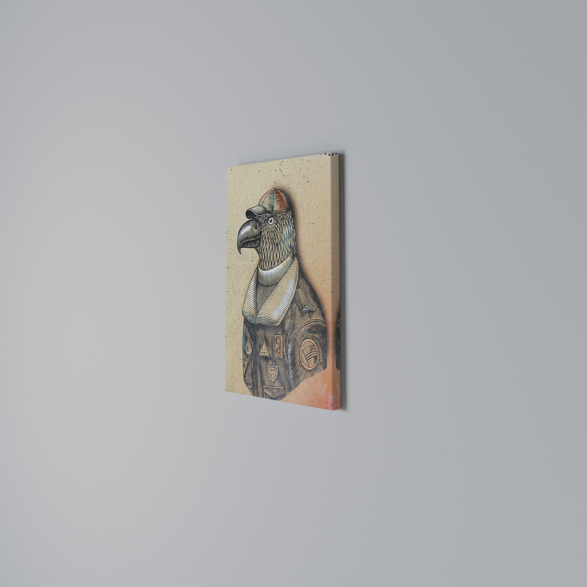 FEATHERED FASHIONISTA Quadro em tela vertical