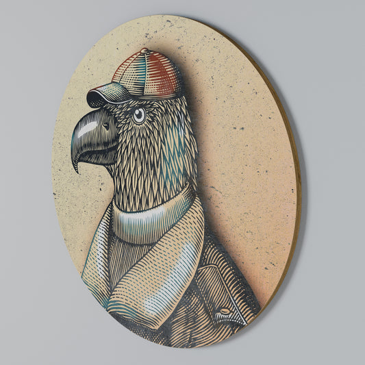 FEATHERED FASHIONISTA Rundes Wandbild