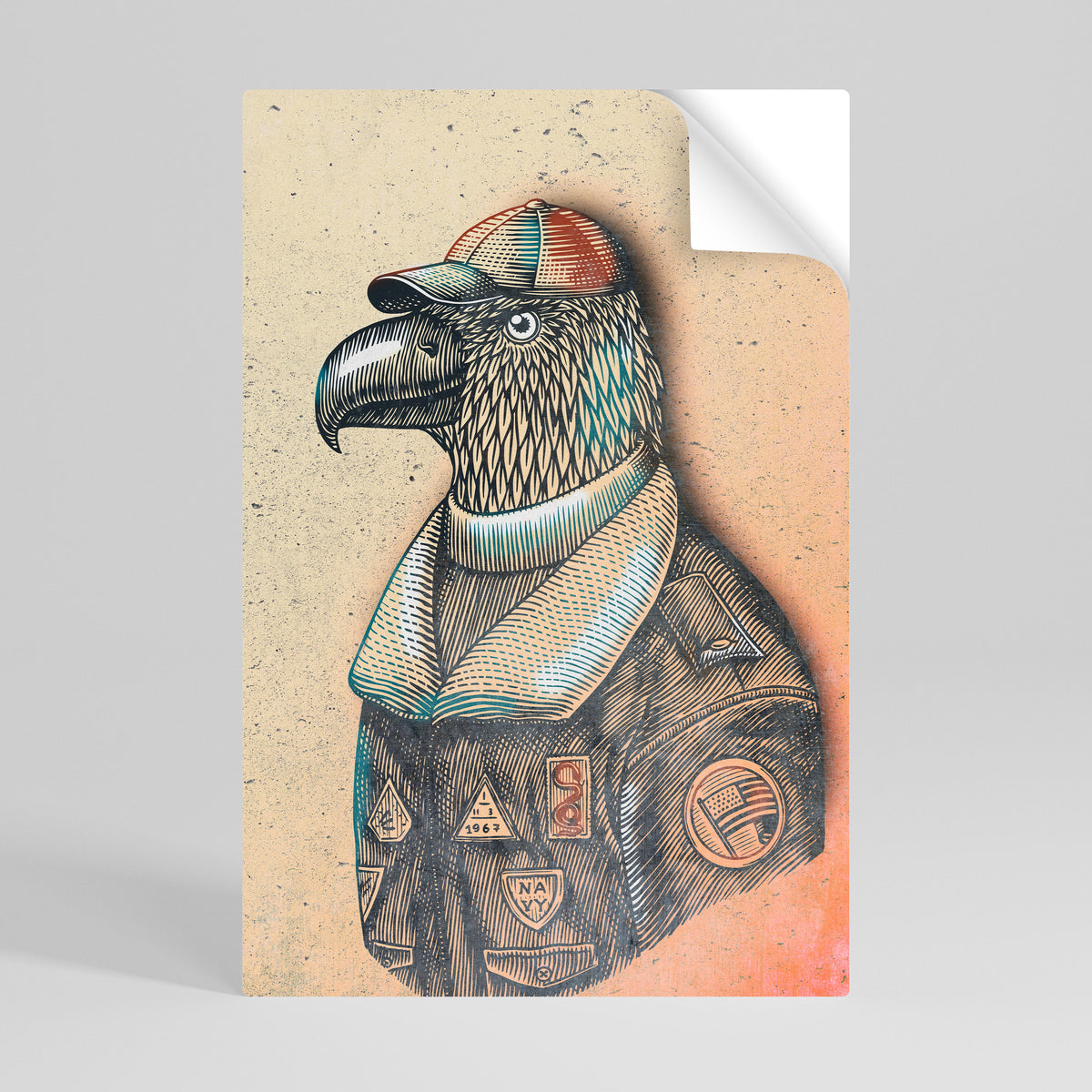 FEATHERED FASHIONISTA Poster Verticale Adesivo