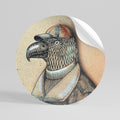 FEATHERED FASHIONISTA Runder Wandsticker zum Abziehen und Aufkleben