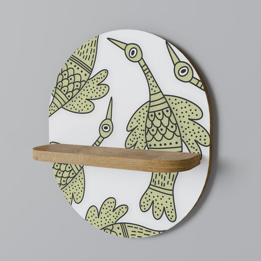 SEEDLING SONGBIRD Oval Art Shelf In Oak Effect