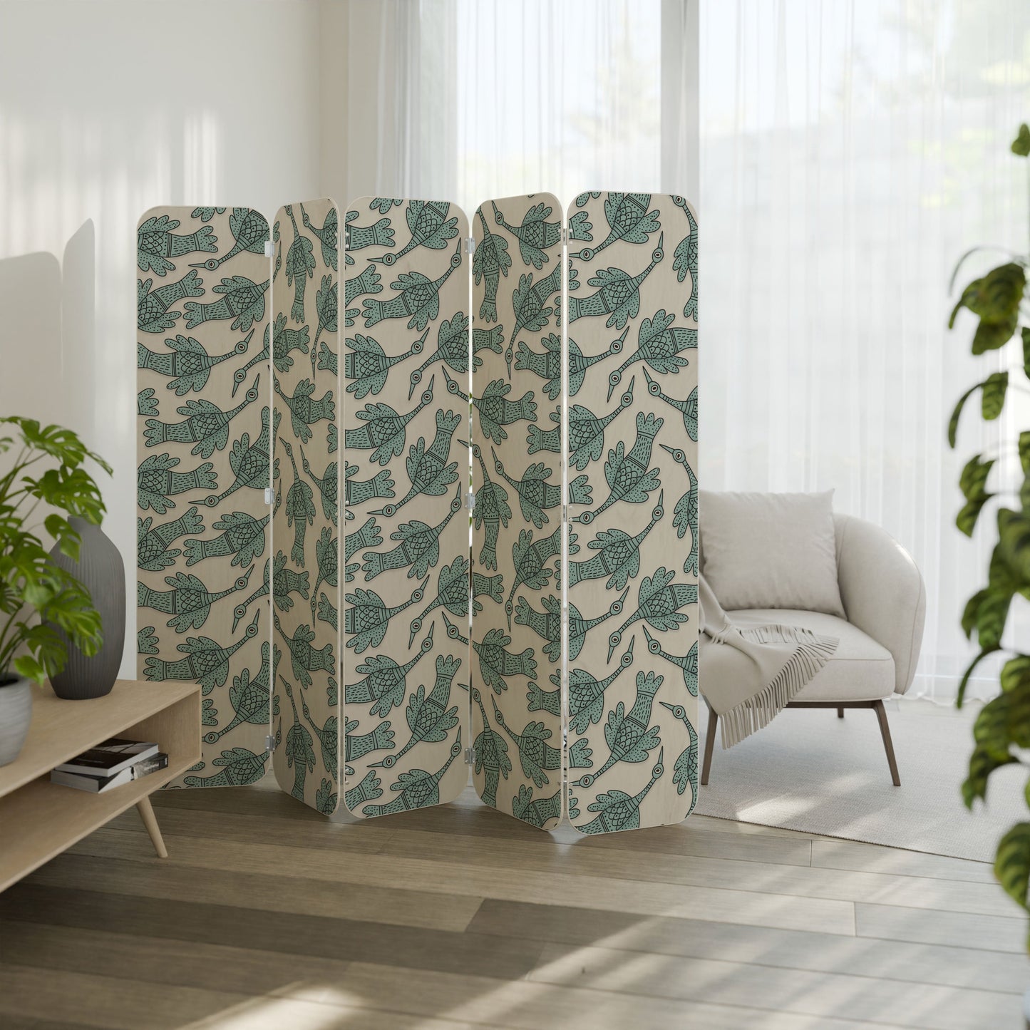 WATERSPOUT SONGIBIRD 5-Panel Plywood Room Divider