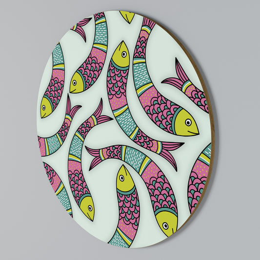 INDIAN FISH Rundes Wandbild