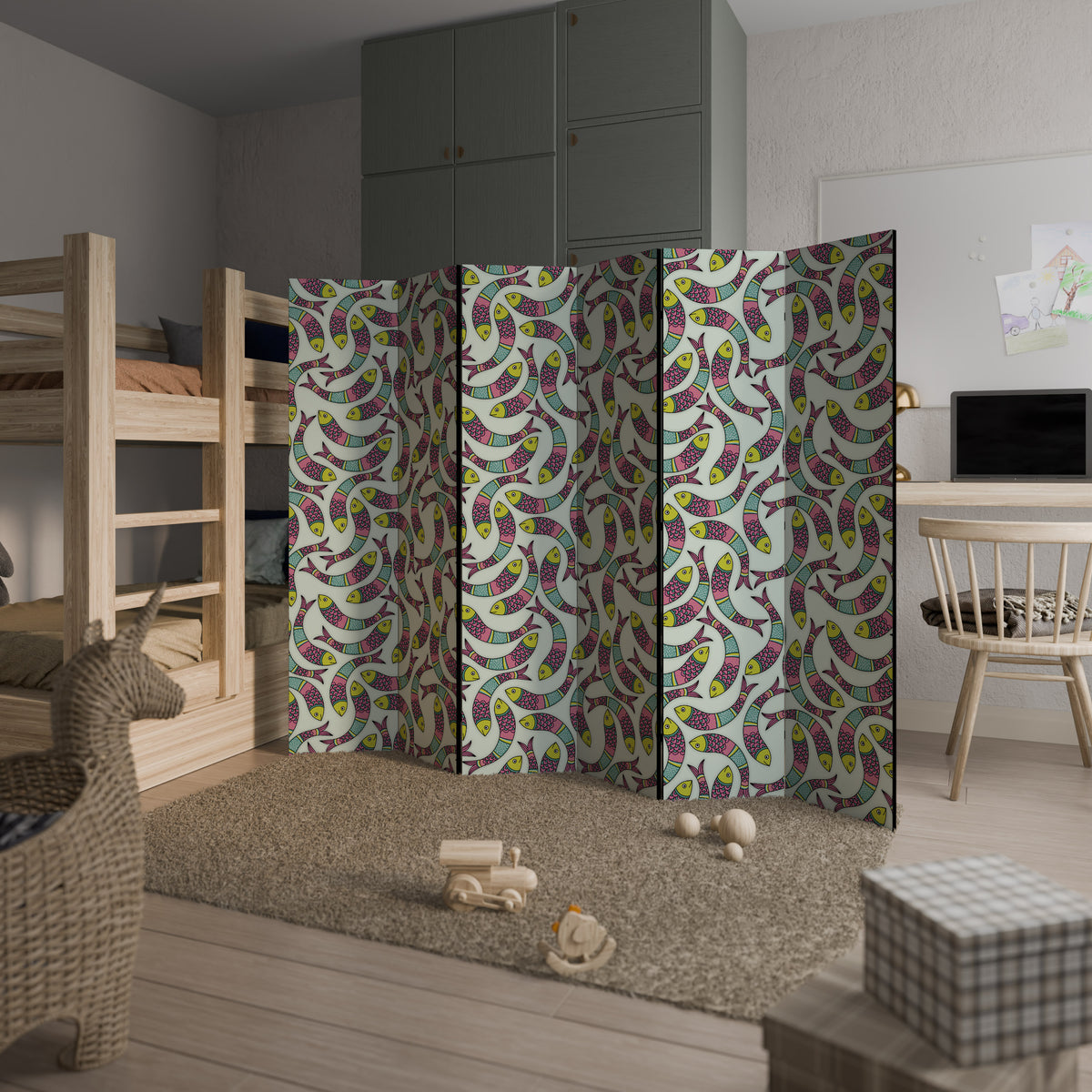 INDIAN FISH 6-Panel Room Divider