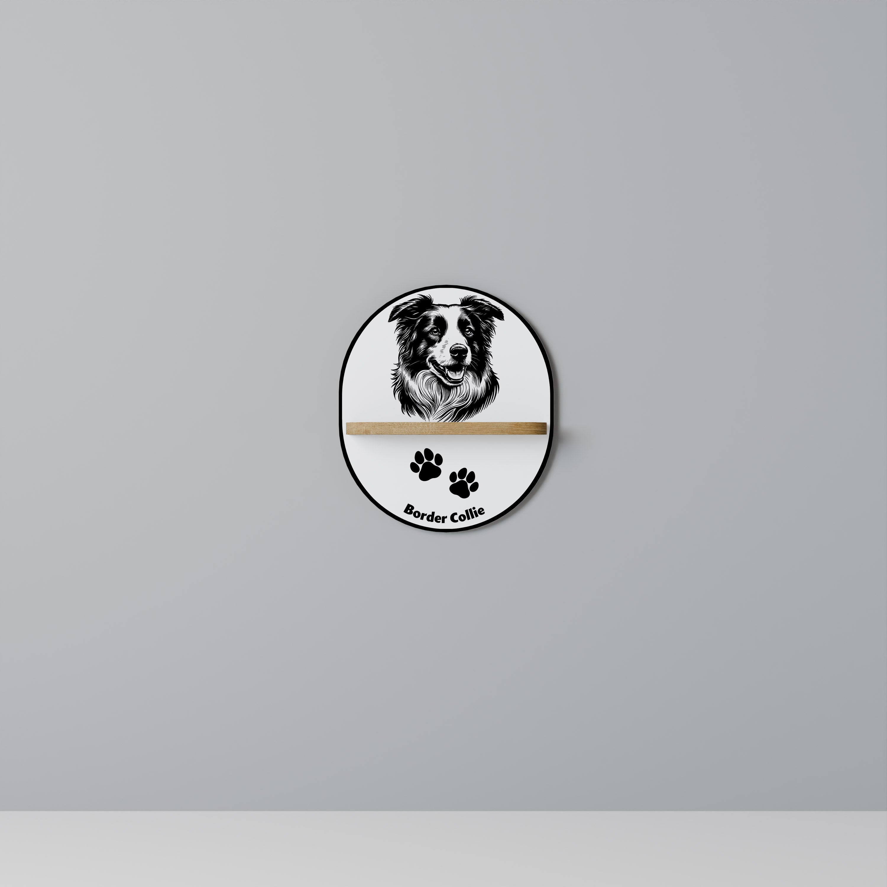 BORDER COLLIE Decorative Art Shelf