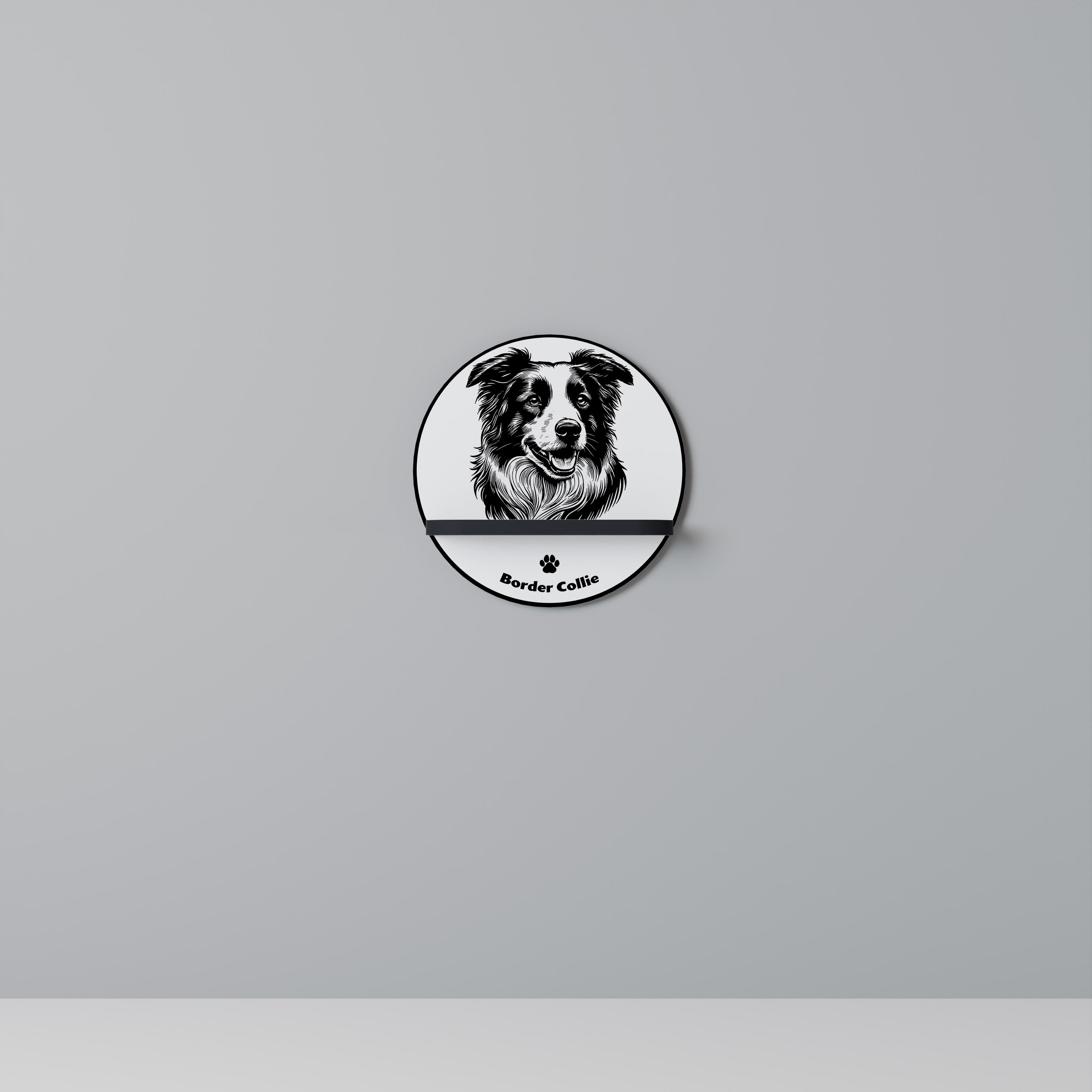 BORDER COLLIE Decorative Art Shelf