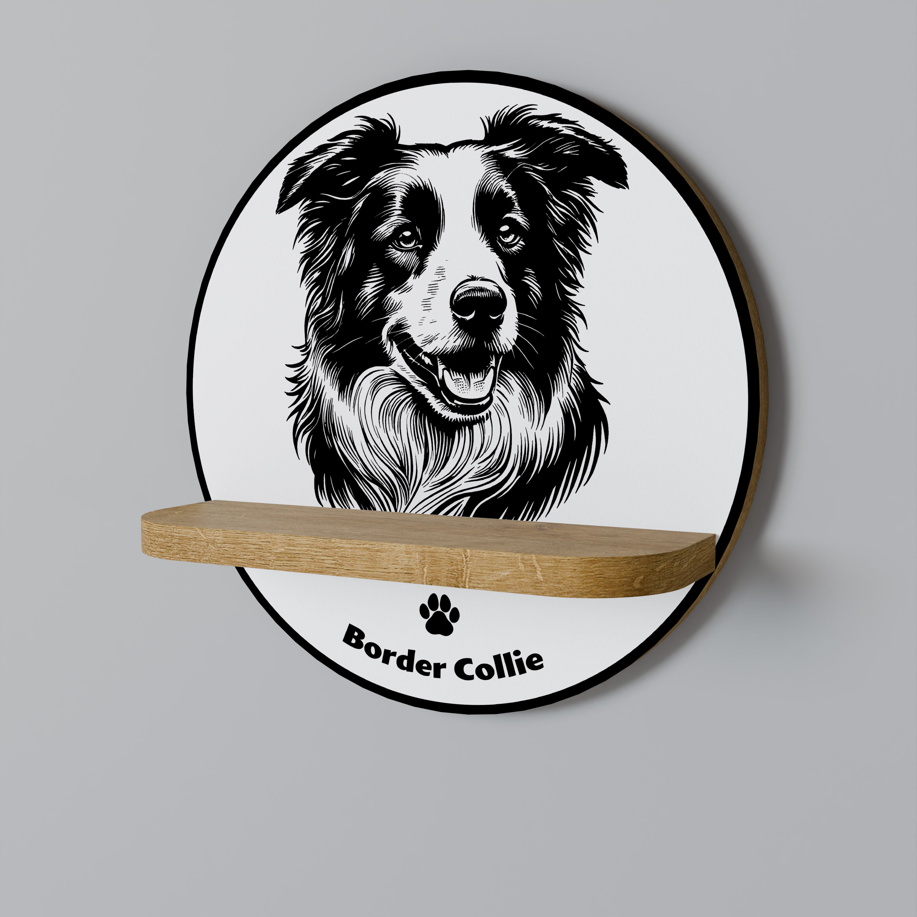 BORDER COLLIE Decorative Art Shelf