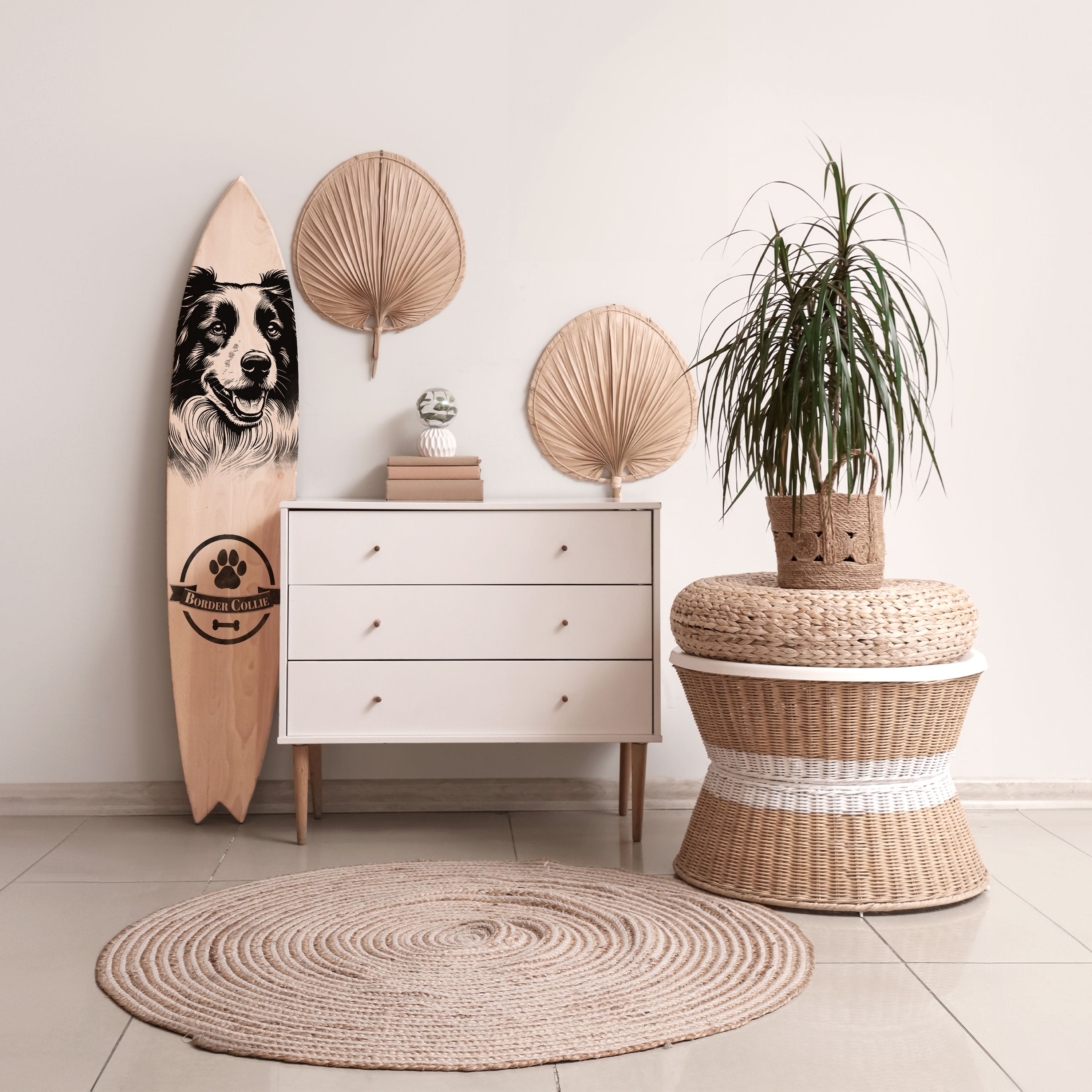BORDER COLLIE Deko-Surfboard