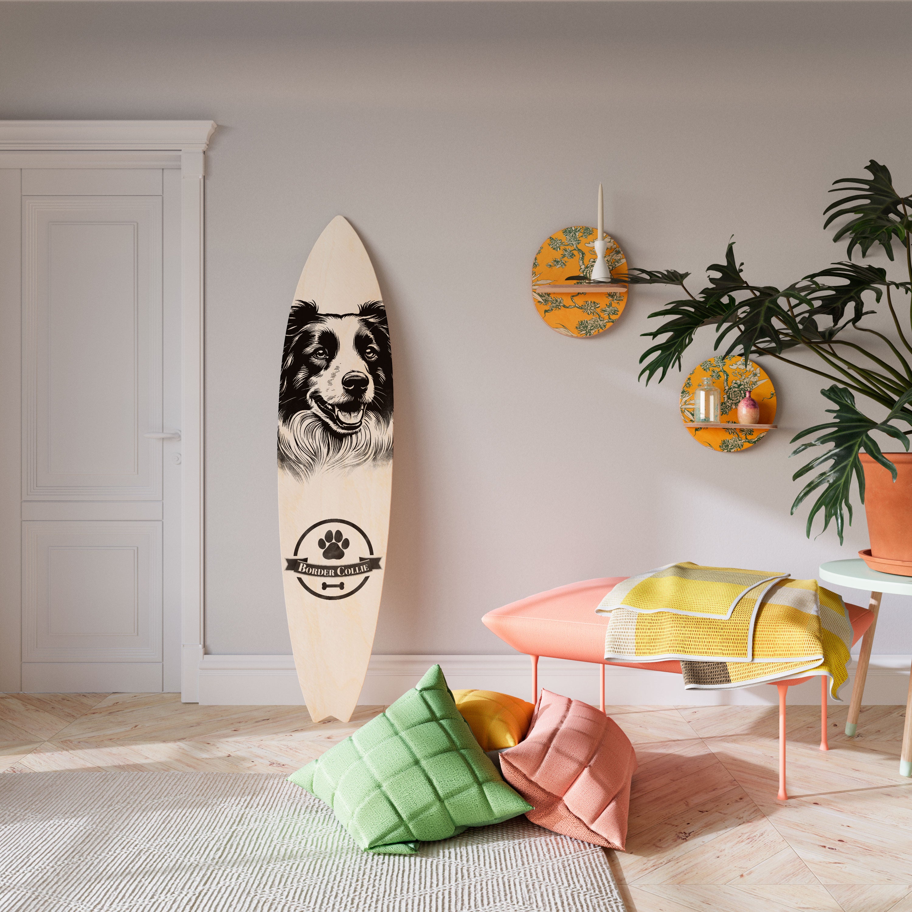 BORDER COLLIE Deko-Surfboard