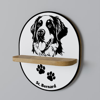 SAINT BERNARD Oval Art Shelf In Oak Effect