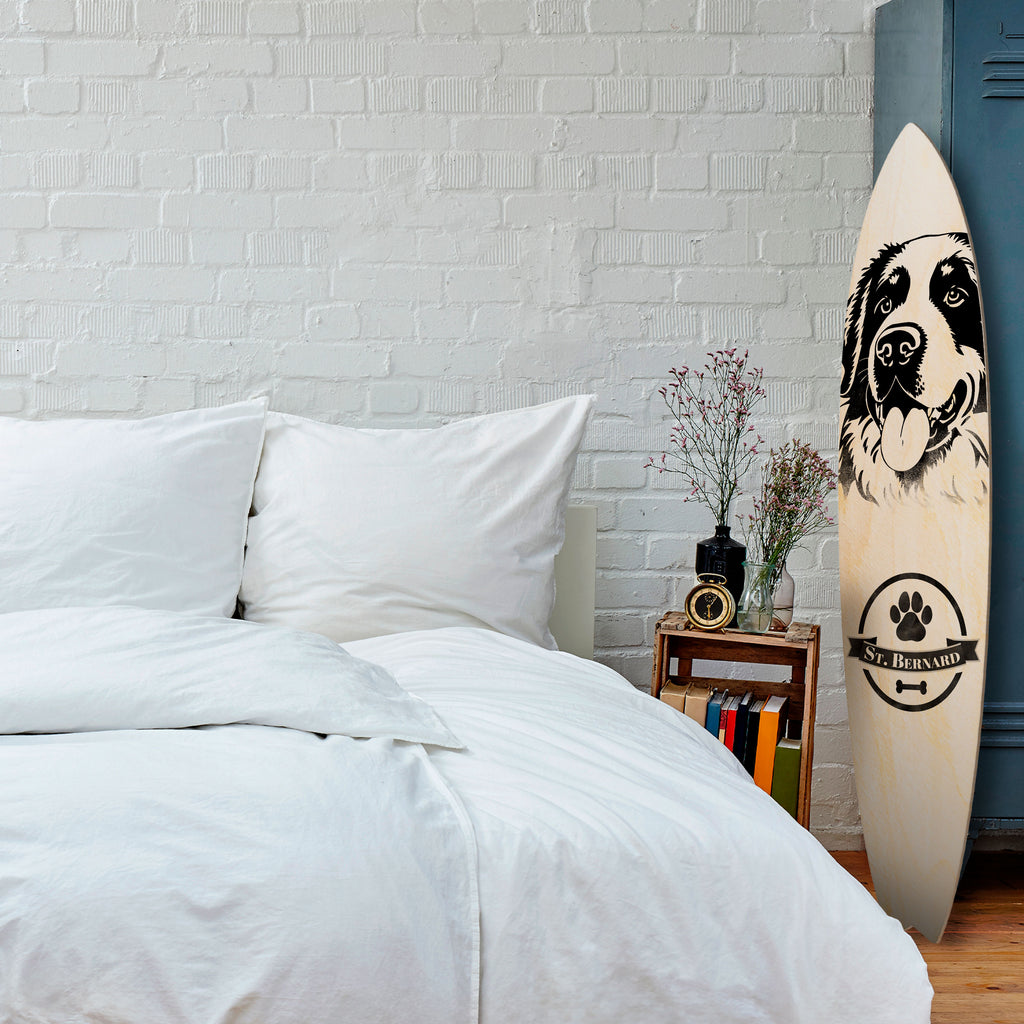 SAINT BERNARD Panel decorativo de tabla de surf