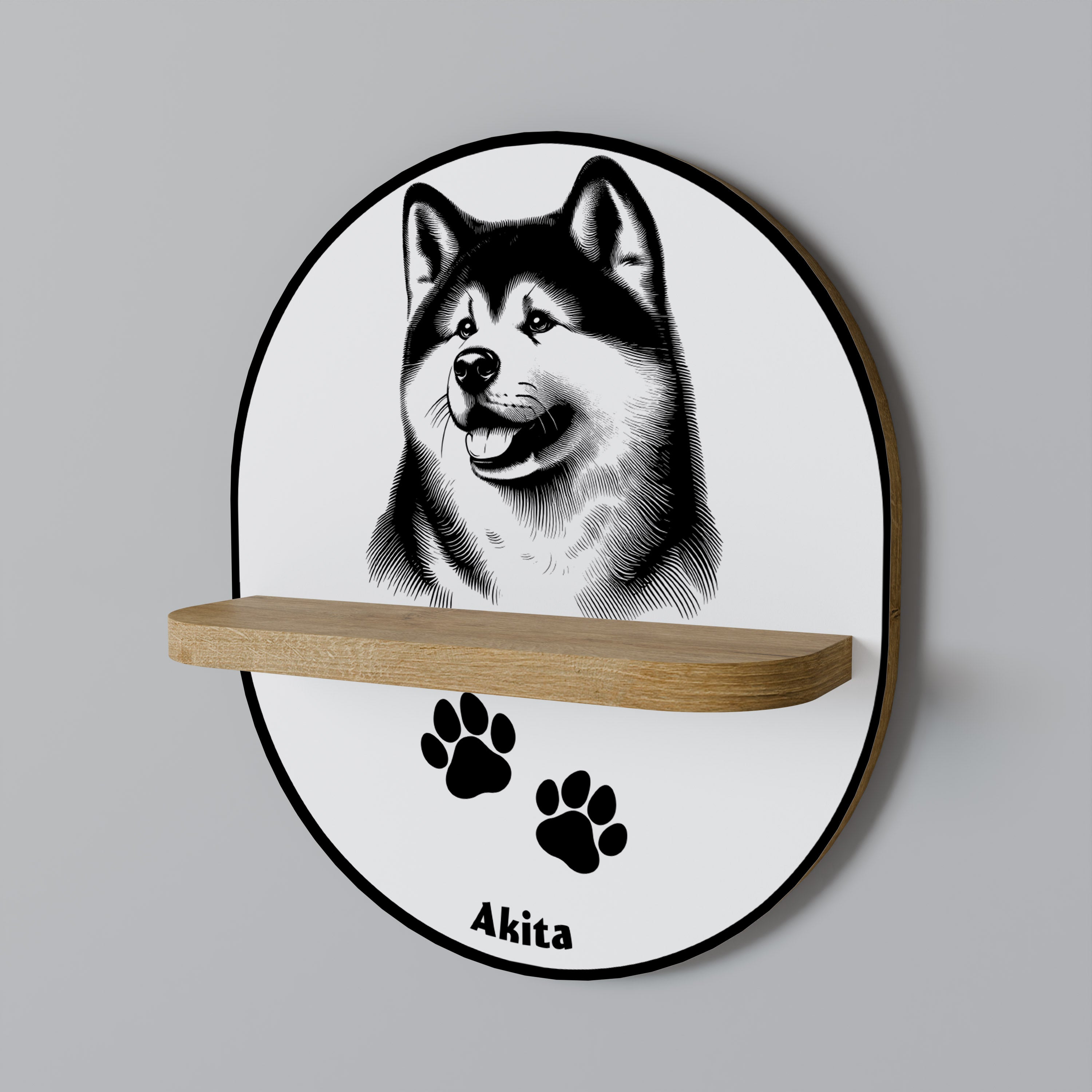 AKITA DOG Decorative Art Shelf