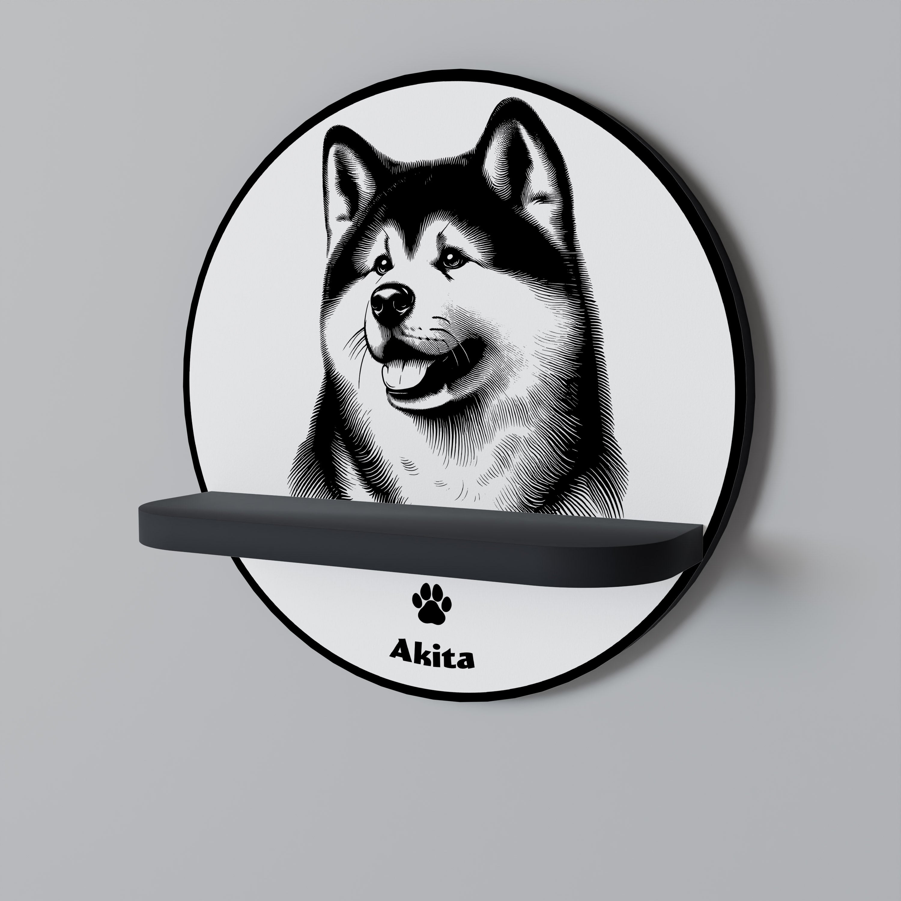 AKITA DOG Decorative Art Shelf