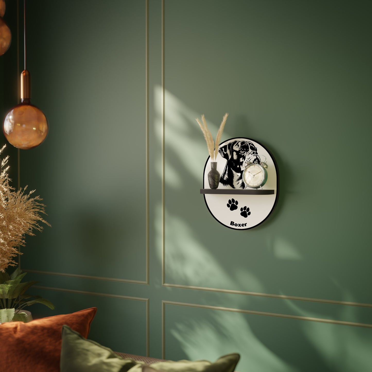 BOXER DOG Art Shelf
