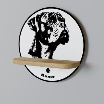 Mensola rotonda BOXER DOG in effetto rovere