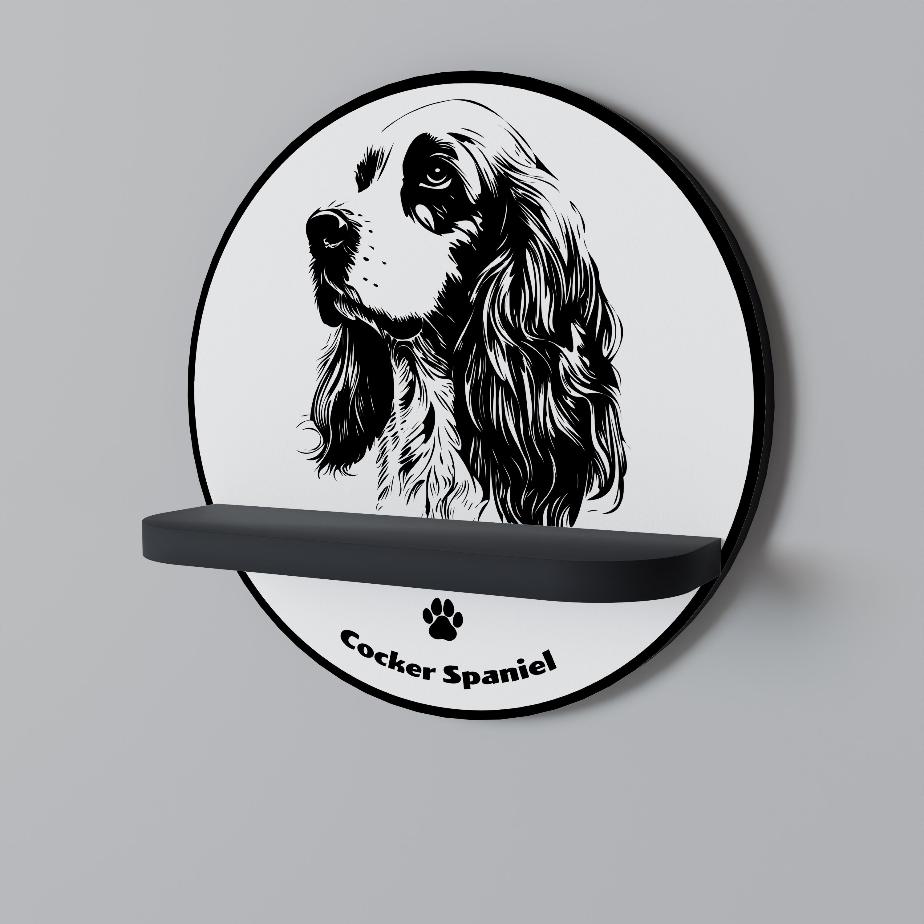 ENGLISH COCKER SPANIEL Decorative Art Shelf