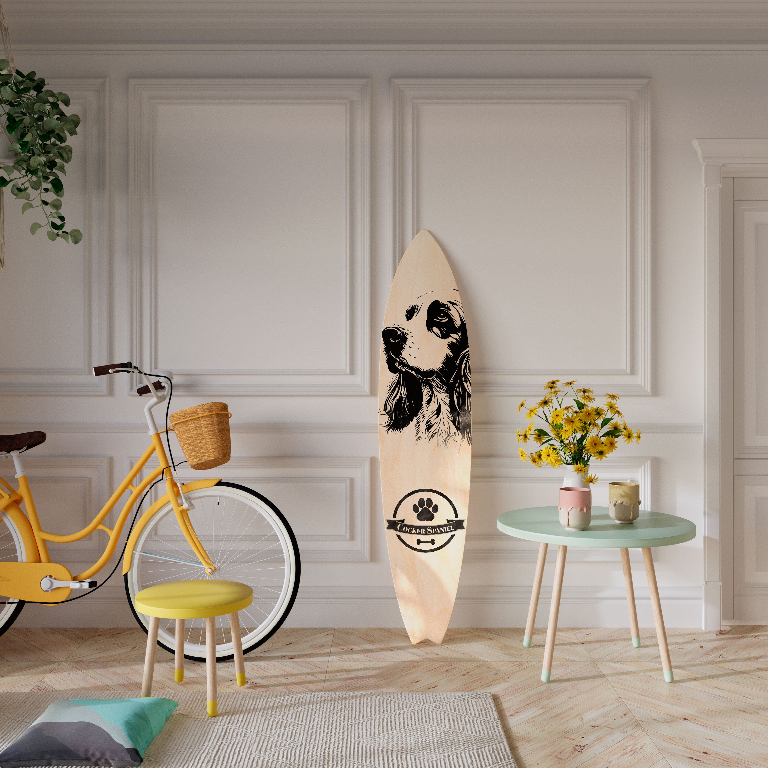 ENGLISH COCKER SPANIEL Deko-Surfboard